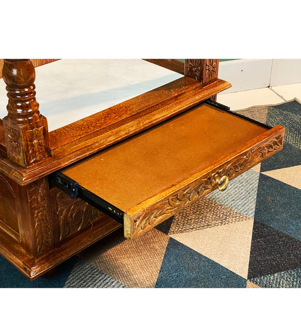 Ganesh chaturthi utsav - 51" South Indian Style Saagwan Sheesham Wood Pooja Mandap |DDASSMANDAP150 - D DASS Store