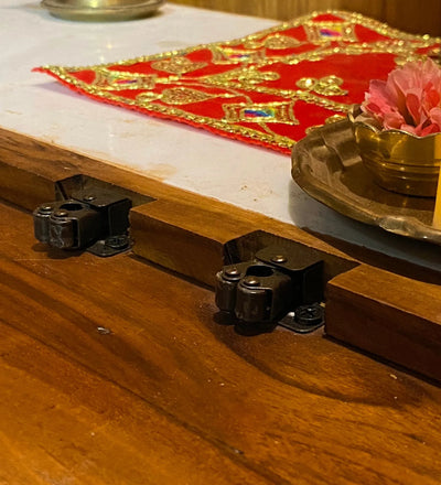 South Indian Style Solid Teak Wood Pooja Mandapam | DDASSMANDAP174 - D'DASS Store