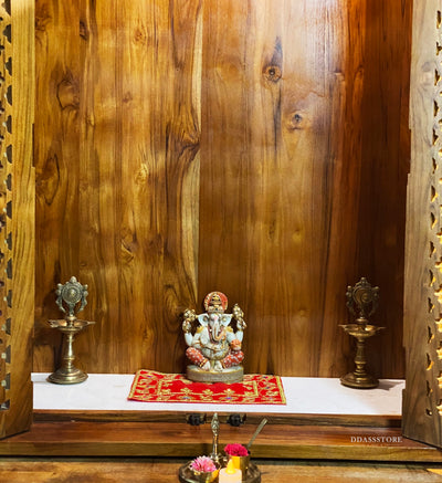 South Indian Style Solid Teak Wood Pooja Mandapam | DDASSMANDAP174