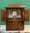 South Indian Style Solid Sheesham Wood Pooja Mandapam with Door | DDASSMANDAP177 - D'DASS Store