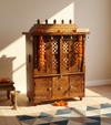 South Indian Style Solid Sheesham Wood Pooja Mandapam with Door | DDASSMANDAP177 - D'DASS Store