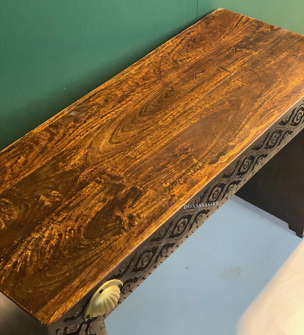 Sri Ram Darbar Solid Sheesham Wood Pooja Mandir with Inbuilt Seating | DDASSMANDAP180