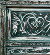 Rustic Green Wooden Hand Carved Dresser & Wall Mirror | DDASSMR238