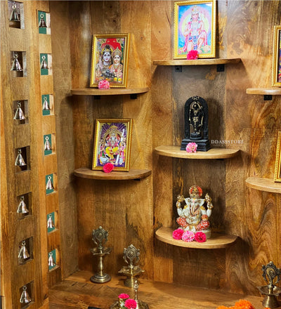 South Indian Style Solid Sheesham Wood Pooja Mandapam | Pooja room mandir designs - D'DASS Store
