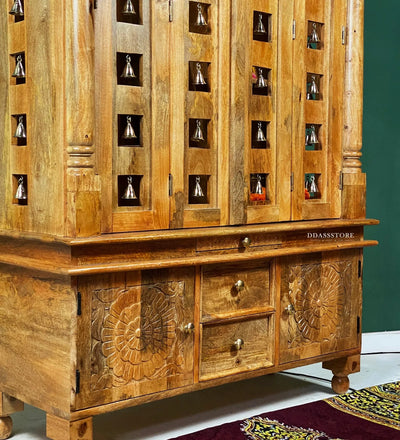 South Indian Style Solid Sheesham Wood Pooja Mandapam | Pooja room mandir designs - D'DASS Store