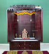 South Indian Style Solid Sheesham Wood Pooja Mandapam with Gopuram | Pooja room designs - D'DASS Store