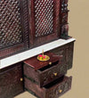 South Indian Style Solid Sheesham Wood Pooja Mandapam with Gopuram | Pooja room designs - D'DASS Store
