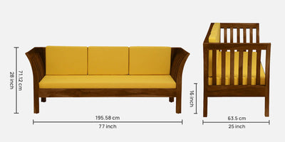 Solid Wood Single 3 Seater Sofa