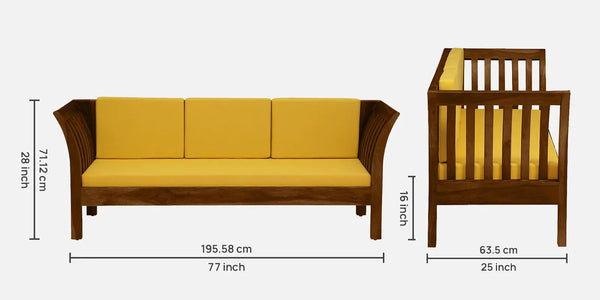 Solid Wood Single 3 Seater Sofa - D'DASS Store