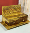 Floor Rested Solid Sheesham Wooden Home Temple Puja Chowki | Ganesh Chaturthi Puja - D'DASS Store