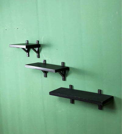 Walnut Finish Wooden Wall Shelf (Set Of 3) - D'DASS Store