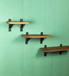 Honey Finish Wooden Wall Shelf (Set Of 3) - D'DASS Store