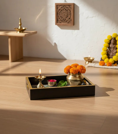 Nature Wooden Pooja Tray & Thali for Home Temple - D'DASS Store