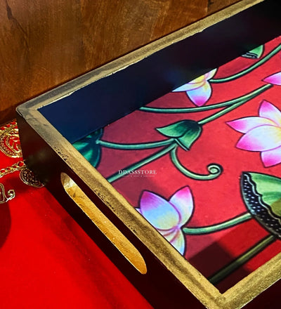 Lotus Wooden Pooja Tray & Thali for Home Temple - D'DASS Store
