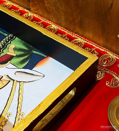 Kamdhenu Wooden Pooja Tray & Thali for Home Temple - D'DASS Store