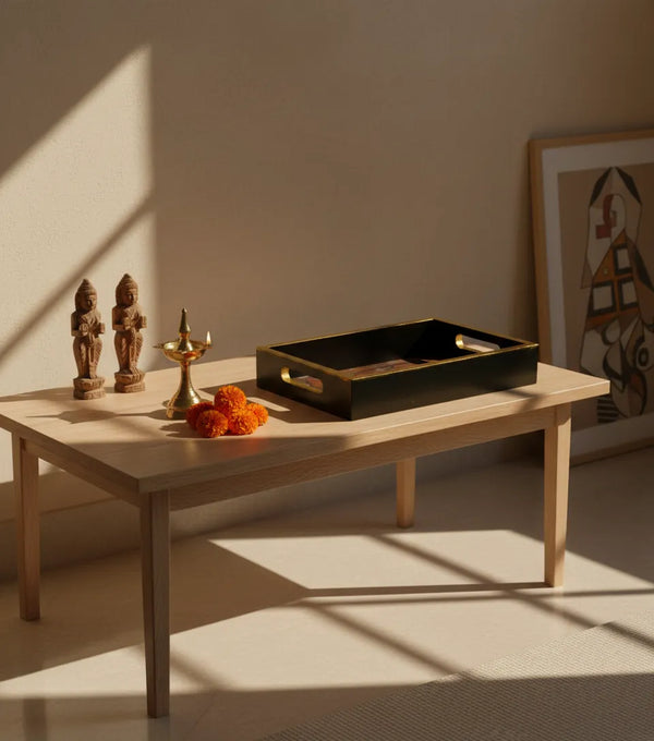 Floral Wooden Pooja Tray & Thali for Home Temple - D'DASS Store