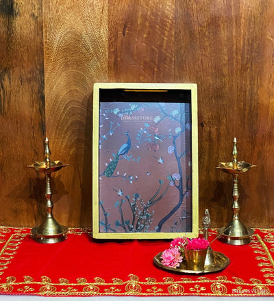 Floral Wooden Pooja Tray & Thali for Home Temple - D'DASS Store