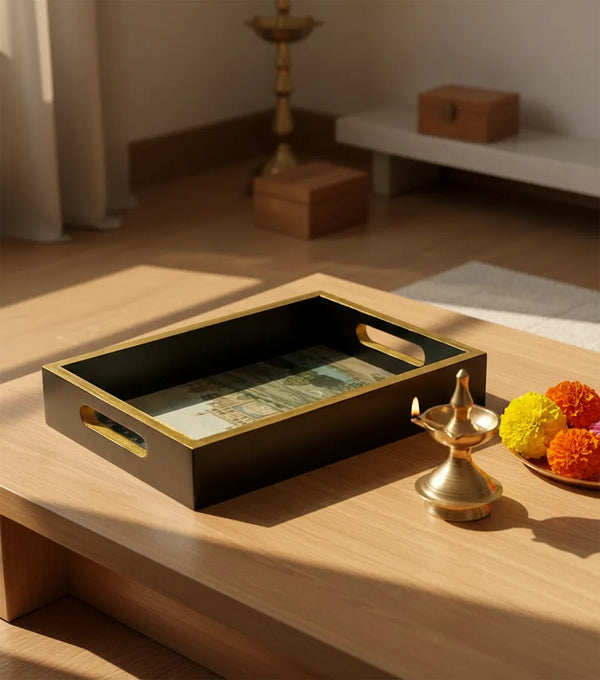 Fort Wooden Pooja Tray & Thali for Home Temple - D'DASS Store