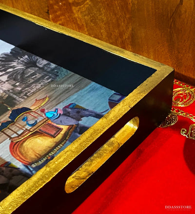 Royal Wooden Pooja Tray & Thali for Home Temple - D'DASS Store
