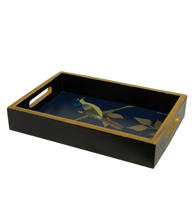 Blue Bird Wooden Pooja Tray & Thali for Home Temple - D'DASS Store
