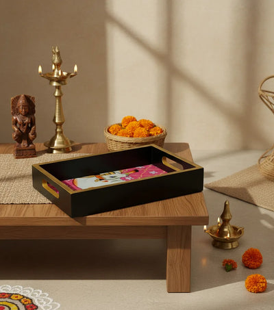 Kamdhenu Wooden Pooja Tray & Thali for Home Temple - D'DASS Store