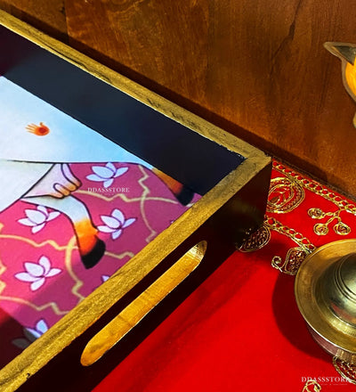 Kamdhenu Wooden Pooja Tray & Thali for Home Temple - D'DASS Store