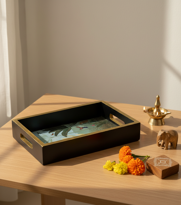 Chitara Wooden Pooja Tray & Thali for Home Temple