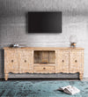 Distressed Rustic Solid wood HandCarved TV cabinet with Storage for Living Room