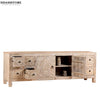 Distressed Rustic Solid wood HandCarved TV cabinet with Storage - D'DASS Store