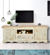 Distressed Rustic Solid wood HandCarved TV cabinet with Storage for Living Room