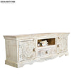 Distressed Rustic Solid wood HandCarved TV cabinet with Storage for Living Room - D'DASS Store
