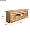 Distressed Rustic Solid wood HandCarved TV cabinet with Storage for Living Room