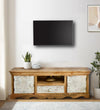 Distressed Rustic Solid wood HandCarved TV cabinet with Storage for Living Room