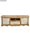 Distressed Rustic Solid wood HandCarved TV cabinet with Storage for Living Room - D'DASS Store