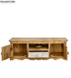 Distressed Rustic Solid wood HandCarved TV cabinet with Storage for Living Room