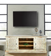 Distressed Rustic Solid wood HandCarved TV cabinet with Storage for Living Room