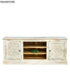 Distressed Rustic Solid wood HandCarved TV cabinet with Storage for Living Room - D'DASS Store