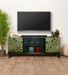 Distressed Rustic Solid wood HandCarved TV cabinet with Storage for Living Room