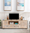 Distressed Rustic Solid wood HandCarved TV cabinet with Storage for Living Room