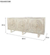 Distressed White Solid wood HandCarved TV cabinet with Storage for Living Room