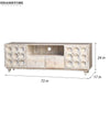 Distressed White Solid wood HandCarved TV cabinet with Storage for Living Room - D'DASS Store