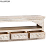 Distressed White Solid wood HandCarved TV cabinet with Storage for Living Room - D'DASS Store