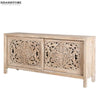 Distressed White Solid wood HandCarved TV cabinet with Storage for Living Room - D'DASS Store