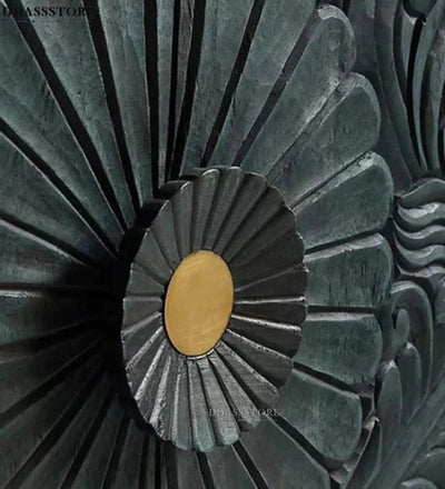 Distressed Black Solid wood HandCarved TV cabinet with Storage for Living Room - D'DASS Store