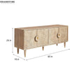 Distressed Natural Solid wood HandCarved TV cabinet with Storage for Living Room - D'DASS Store