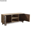 Distressed Natural Solid wood HandCarved TV cabinet with Storage for Living Room - D'DASS Store