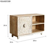 Distressed Natural Solid wood HandCarved TV cabinet with Storage for Living Room - D'DASS Store