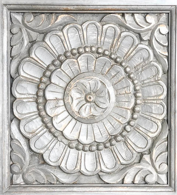 Rustic Grey Wooden HandCarved Wardrobe & Almirah | DDASSWRD11 - D'DASS Store