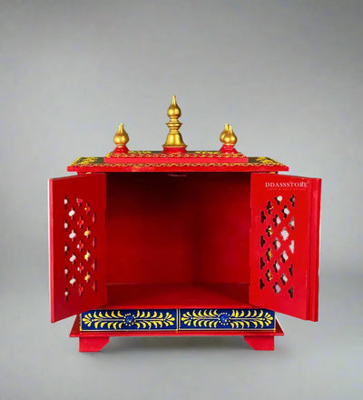 Wooden MultiColorPooja Mandir for Home & Office - D'DASS Store
