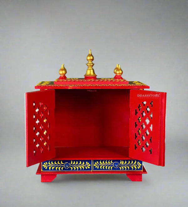 Wooden MultiColor  Pooja Mandir for Home & Office - D'DASS Store